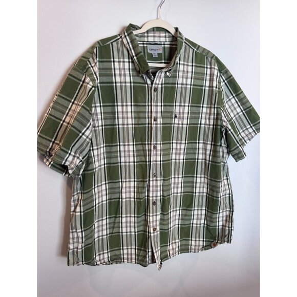 Carhartt Mens Relaxed Fit Plaid Short Sleeve Button-Up Shirts 2XL Lot of 2 - Picture 6 of 10